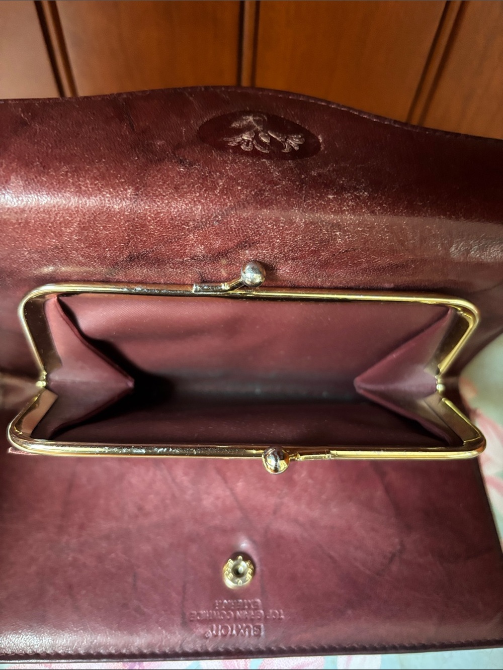 Buxton top grain cowhide Women's Leather Fold-Over Wallet Clutch with coin.